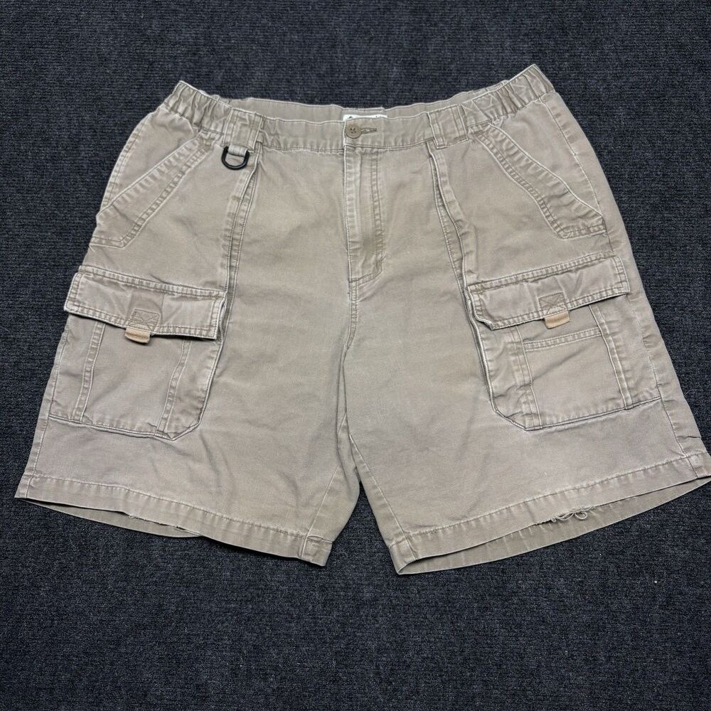 Columbia Sportswear Cargo Shorts Men's Large Khaki Cotton Utility D-Ring